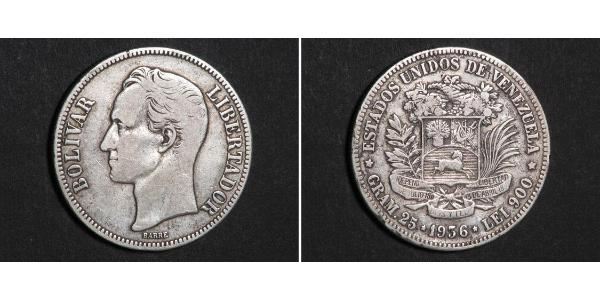 5 Bolivar Venezuela 銀 