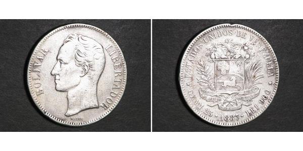 5 Bolivar Venezuela 銀 