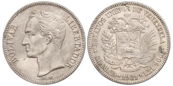 5 Bolivar Venezuela 銀 
