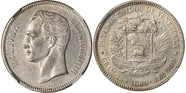 5 Bolivar Venezuela 銀 
