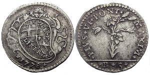 5 Bolognini Папская область (752-1870) Серебро Пий VI ( 1717-1799)