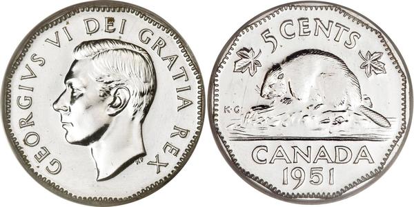 5 Cent Canada Acciaio/Nichel Giorgio VI (1895-1952)