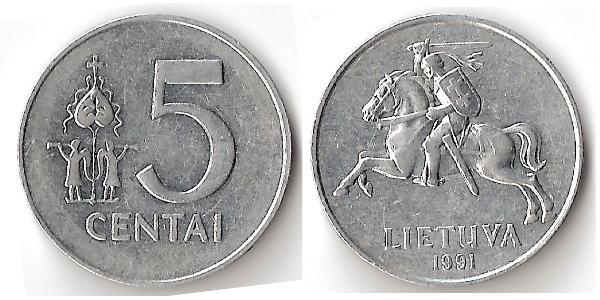 5 Cent Lituania (1991 - ) Alluminio 