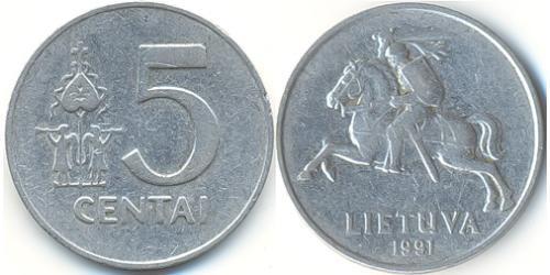 5 Cent Lituania (1991 - ) Aluminio 