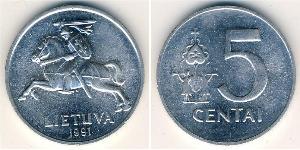 5 Cent Lithuania (1991 - ) Aluminium 