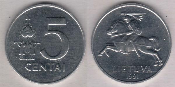 5 Cent Lithuania (1991 - ) Aluminium 