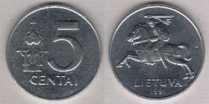 5 Cent Lituanie (1991 - ) Aluminium 