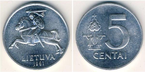 5 Cent Lituanie (1991 - ) Aluminium 