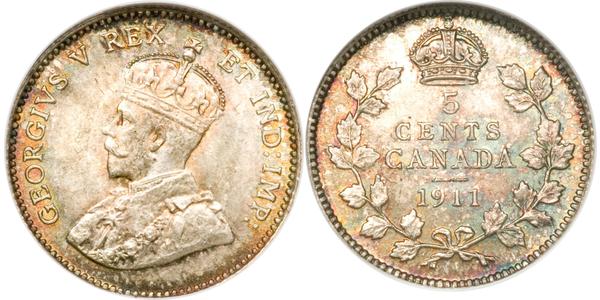 5 Cent Canada Argent George V (1865-1936)