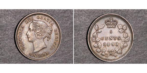 5 Cent Canada Argent Victoria (1819 - 1901)