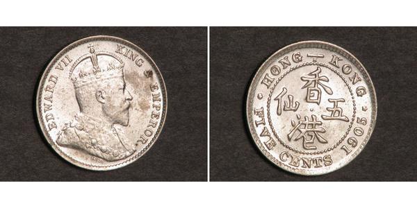 5 Cent Hong Kong Argent Édouard VII (1841-1910)