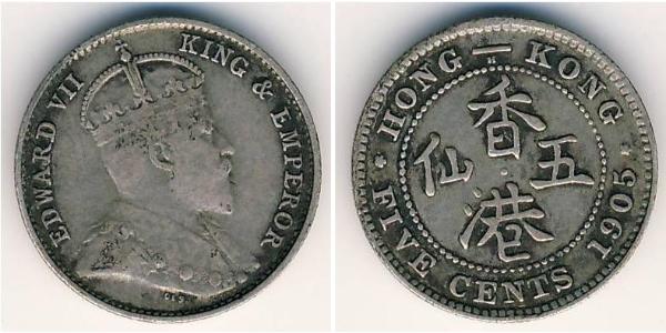 5 Cent Hong Kong Argent Édouard VII (1841-1910)