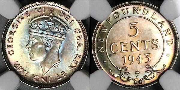 5 Cent Terre-Neuve-et-Labrador Argent George VI (1895-1952)