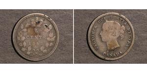 5 Cent Canada Argento Vittoria (1819 - 1901)