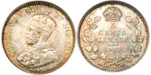 5 Cent Canada Argento Giorgio V (1865-1936)