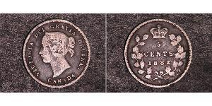 5 Cent Canada Argento Vittoria (1819 - 1901)