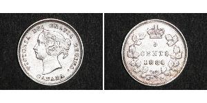 5 Cent Canada Argento Vittoria (1819 - 1901)