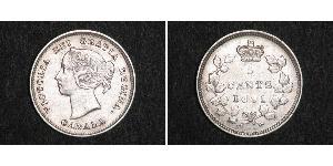 5 Cent Canada Argento Vittoria (1819 - 1901)