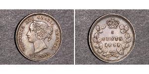 5 Cent Canada Argento Vittoria (1819 - 1901)