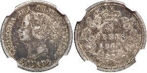 5 Cent Canada Argento Vittoria (1819 - 1901)