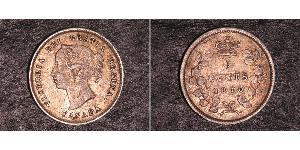 5 Cent Canada Argento Vittoria (1819 - 1901)