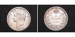 5 Cent Canada Argento Vittoria (1819 - 1901)