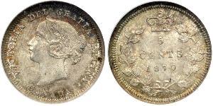 5 Cent Canada Argento Vittoria (1819 - 1901)