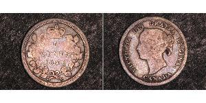 5 Cent Canada Argento Vittoria (1819 - 1901)