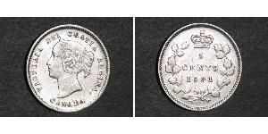 5 Cent Canada Argento Vittoria (1819 - 1901)