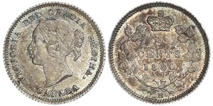 5 Cent Canada Argento Vittoria (1819 - 1901)