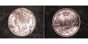 5 Cent Canada Argento Vittoria (1819 - 1901)