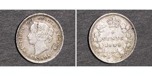 5 Cent Canada Argento Vittoria (1819 - 1901)