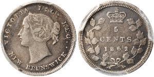 5 Cent Canada Argento Vittoria (1819 - 1901)