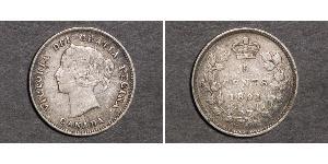 5 Cent Canada Argento Vittoria (1819 - 1901)