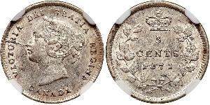 5 Cent Canada Argento Vittoria (1819 - 1901)