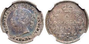 5 Cent Canada Argento Vittoria (1819 - 1901)