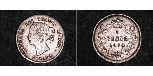 5 Cent Canada Argento Vittoria (1819 - 1901)