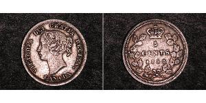5 Cent Canada Argento Vittoria (1819 - 1901)