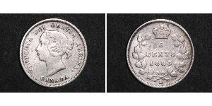 5 Cent Canada Argento Vittoria (1819 - 1901)