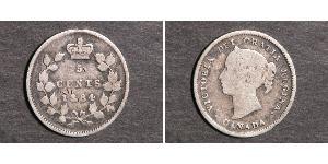 5 Cent Canada Argento Vittoria (1819 - 1901)