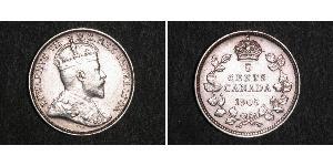 5 Cent Canada Argento Edoardo VII (1841-1910)