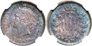 5 Cent Canada Argento Vittoria (1819 - 1901)