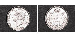 5 Cent Canada Argento Vittoria (1819 - 1901)