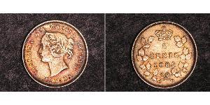 5 Cent Canada Argento Vittoria (1819 - 1901)