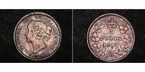 5 Cent Canada Argento Vittoria (1819 - 1901)