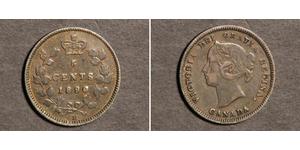 5 Cent Canada Argento Vittoria (1819 - 1901)