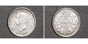 5 Cent Canada Argento Vittoria (1819 - 1901)