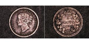 5 Cent Canada Argento Vittoria (1819 - 1901)