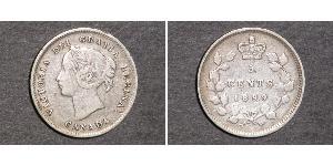 5 Cent Canada Argento Vittoria (1819 - 1901)