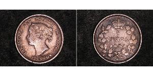 5 Cent Canada Argento Vittoria (1819 - 1901)